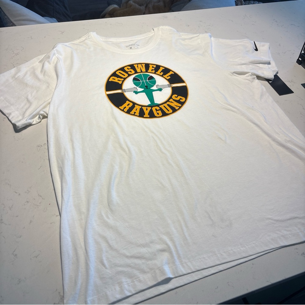 New! Nike White Short-Sleeve Tee with Green & Yellow Roswell Rayguns Mens 3xl
